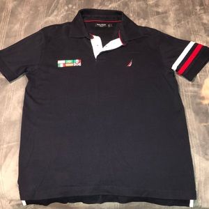 Medium Navy Slim Fit Nautica Flag Embroidered Logo Tee